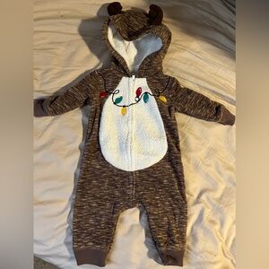 Reindeer outfit/sleeper. Size 0-3 months